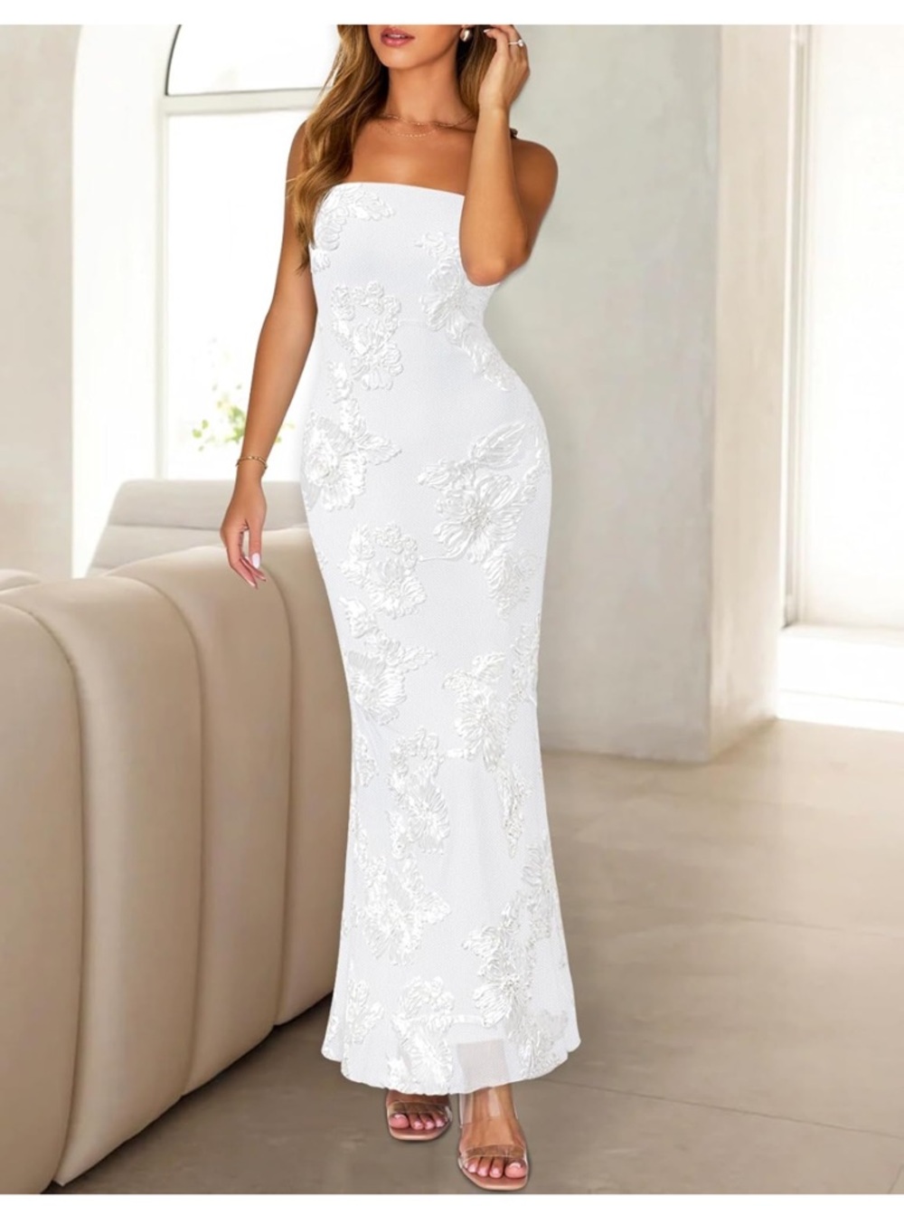 Bride Floral Strapless Dress - Picture 2 of 4